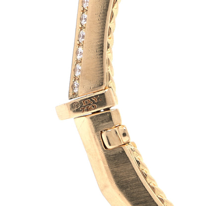 David Yurman 18K Yellow Gold Diamond 3mm Stax Single Row Faceted Bracelet 4 of 4