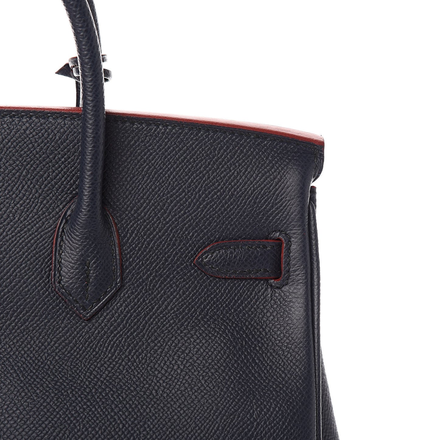 Epsom Contour Birkin 25 Bleu Indigo Rouge H