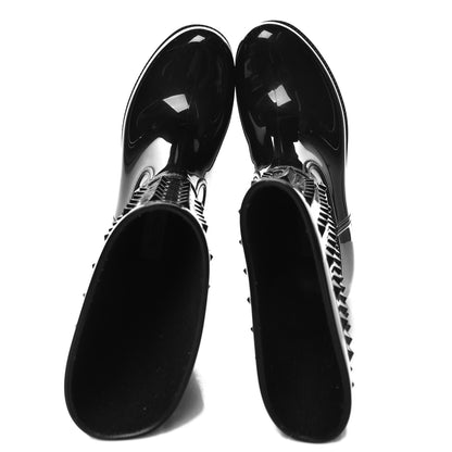 Valentino Garavani Rubber Rockstud Short Rainboots 37 Black 2 of 8