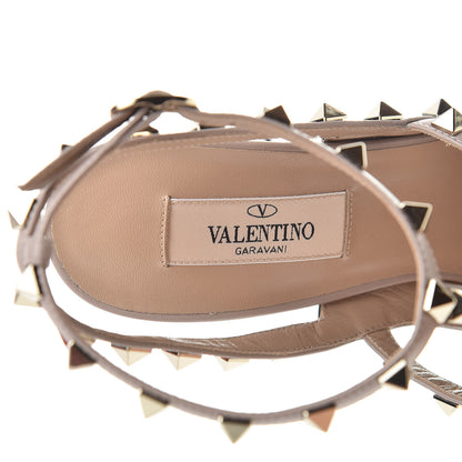 Valentino Garavani Patent Nappa Rockstud Ankle Strap 100mm Pumps 38 Black Poudre 6 of 9