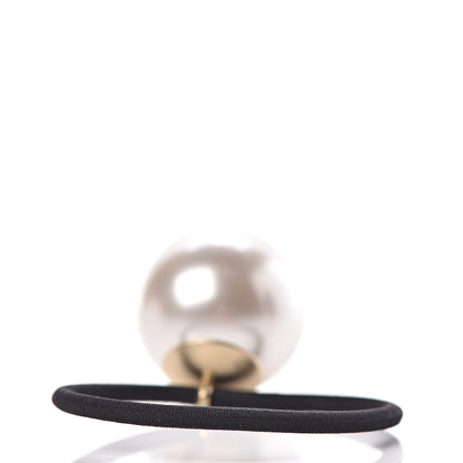 Chanel Pearl CC Hair Tie Black White 3 of 4
