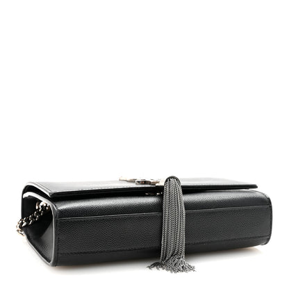 Saint Laurent Grain De Poudre Small Classic Monogram Kate Tassel Satchel Black 4 of 9