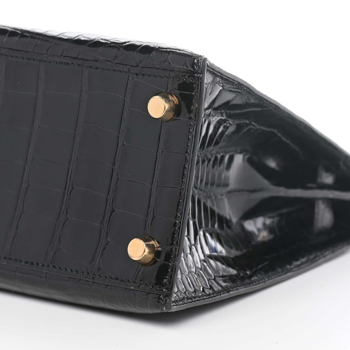 Shiny Alligator Kelly Sellier 25 Black