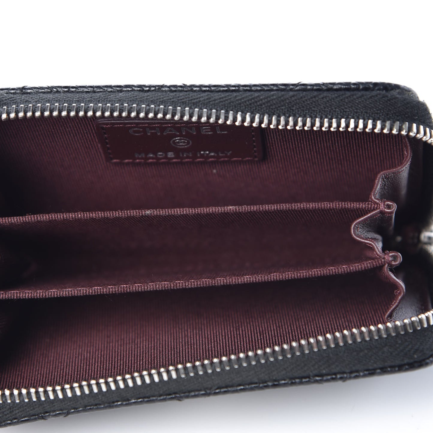 Caviar Quilted Zip Coin Purse Black