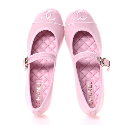 Chanel Lambskin Mary Jane Flats 40 Pink 2 of 8