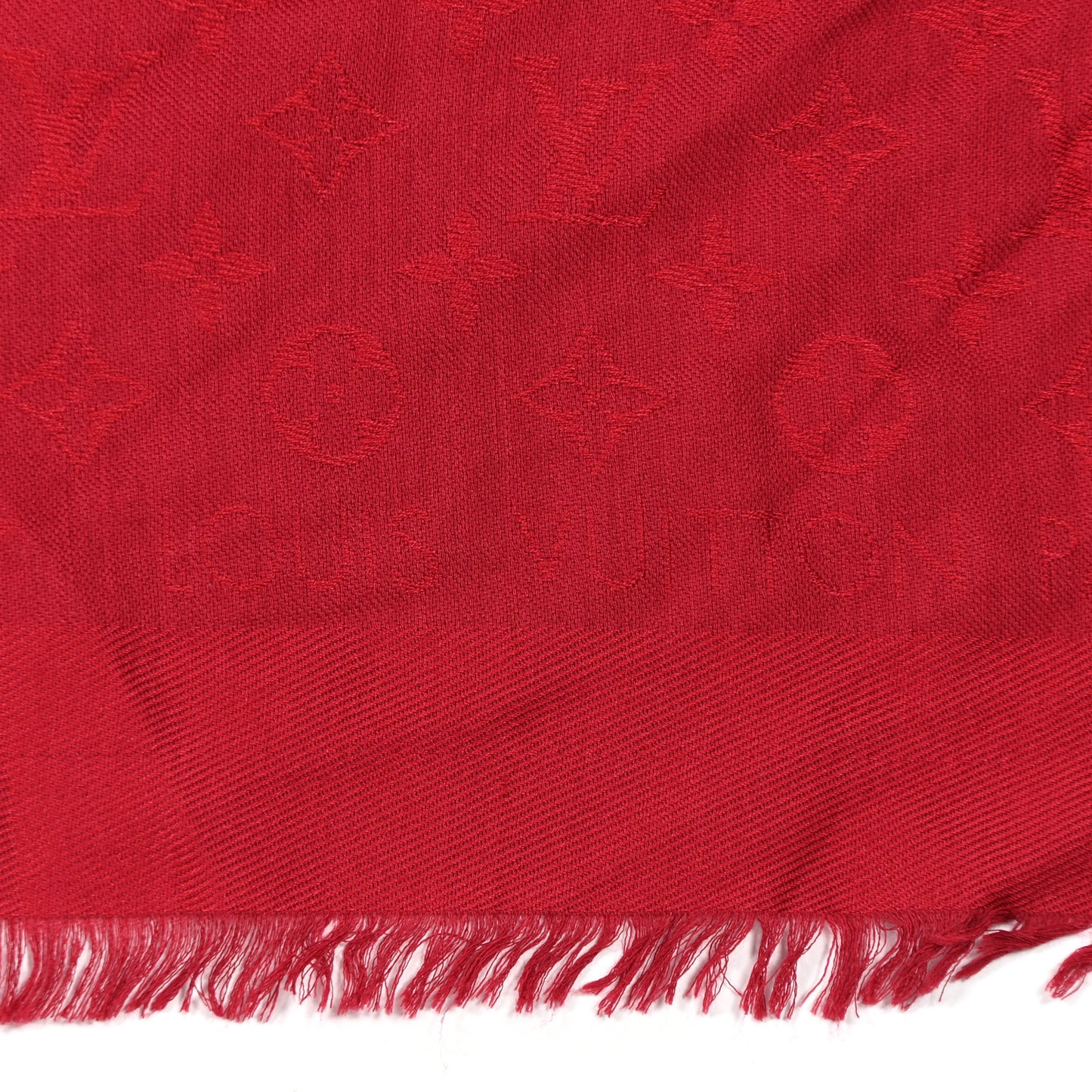 Silk Wool Monogram Shawl Pomme D'Amour