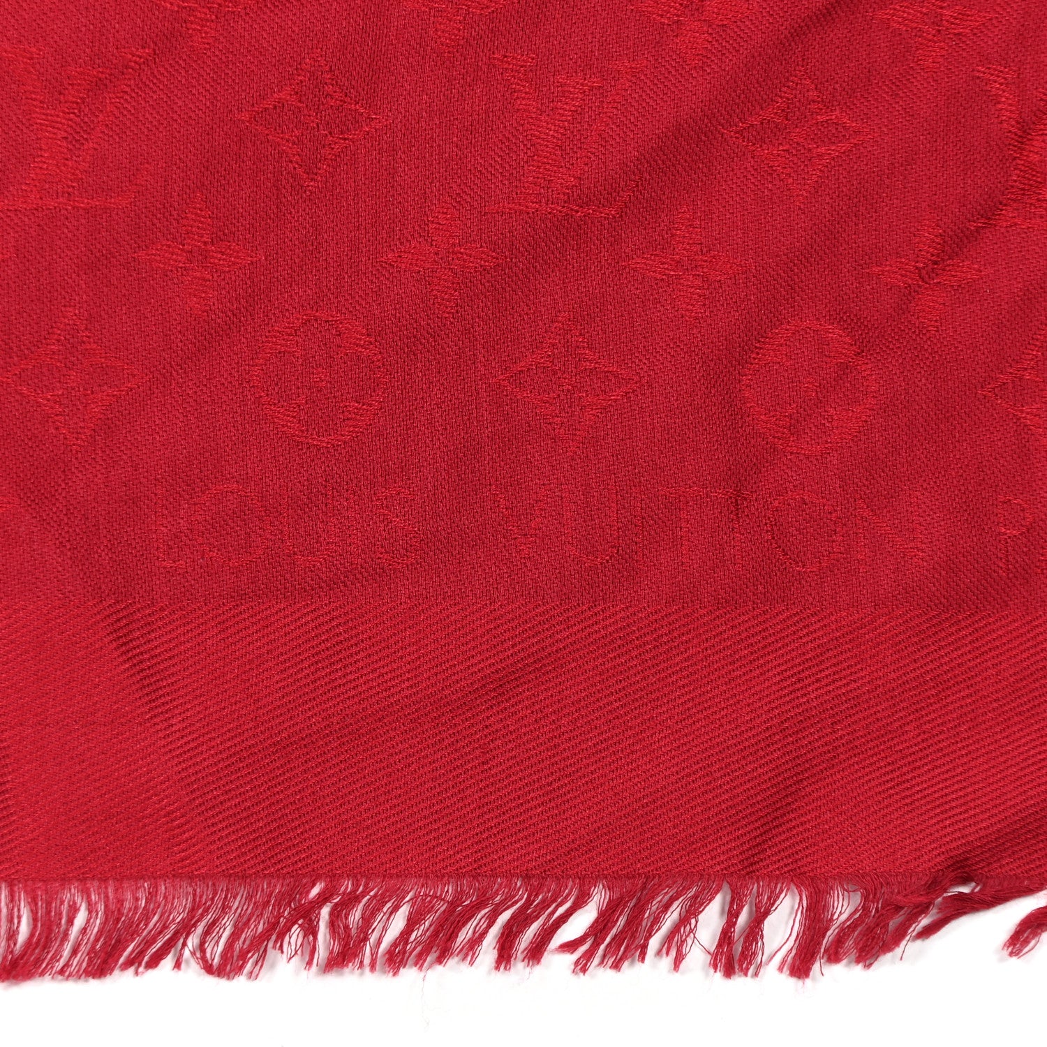 Louis Vuitton Silk Wool Monogram Shawl Pomme D'Amour 3 of 9