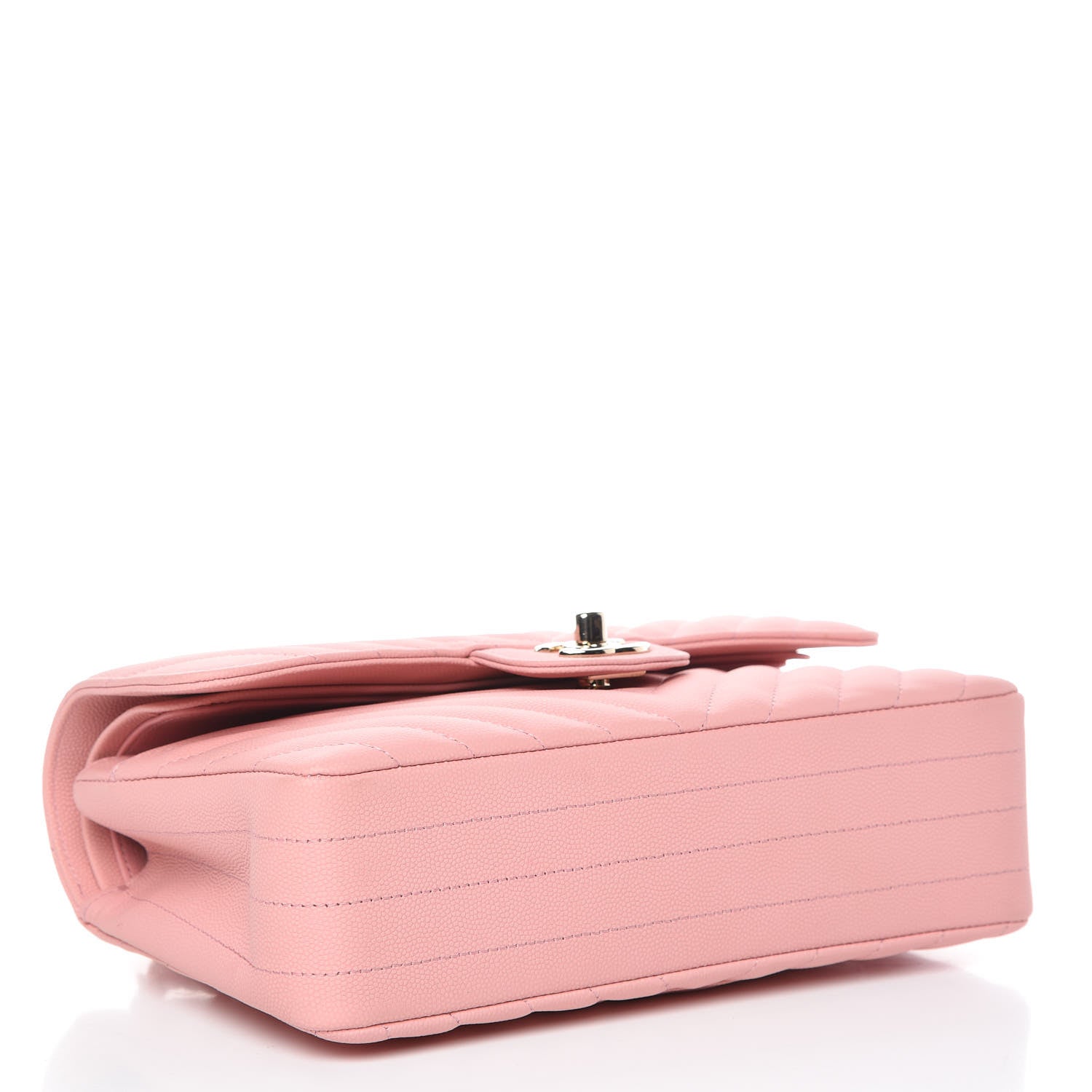 Chanel Caviar Chevron Quilted Small Double Flap Pink 4 of 11