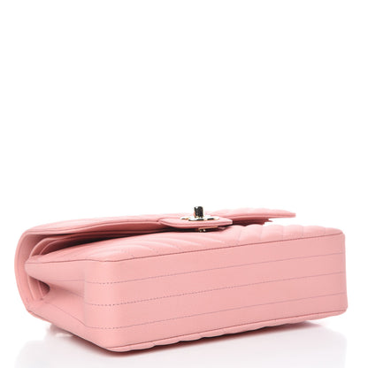 Chanel Caviar Chevron Quilted Small Double Flap Pink 4 of 11
