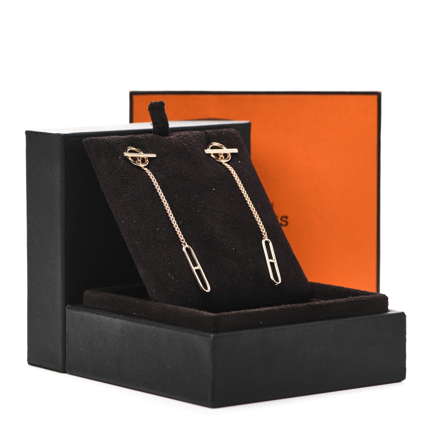 Hermes 18K Rose Gold Echappee Earrings 5 of 5