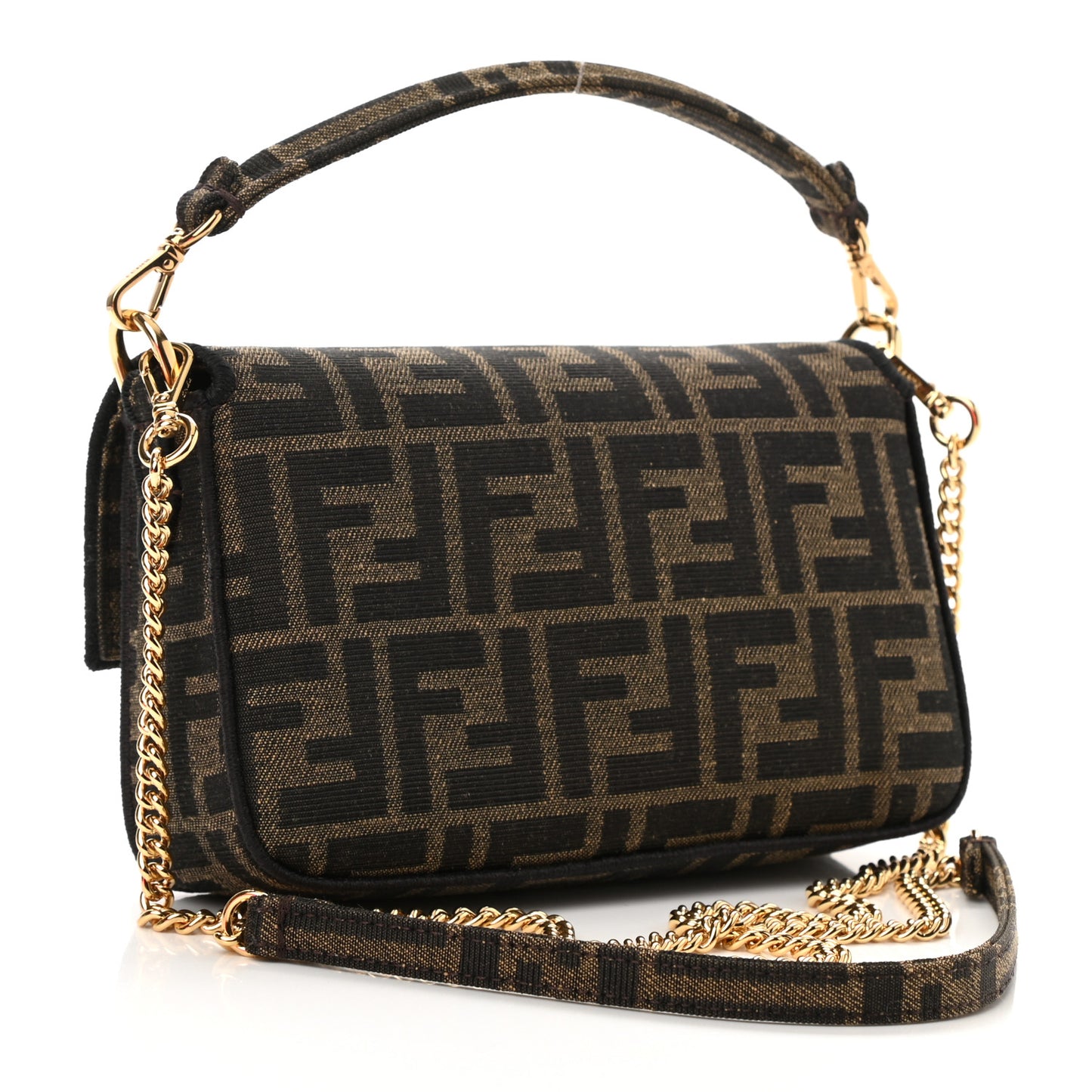 Fabric Jacquard FF 1974 Mini Baguette Tobacco Moro Black