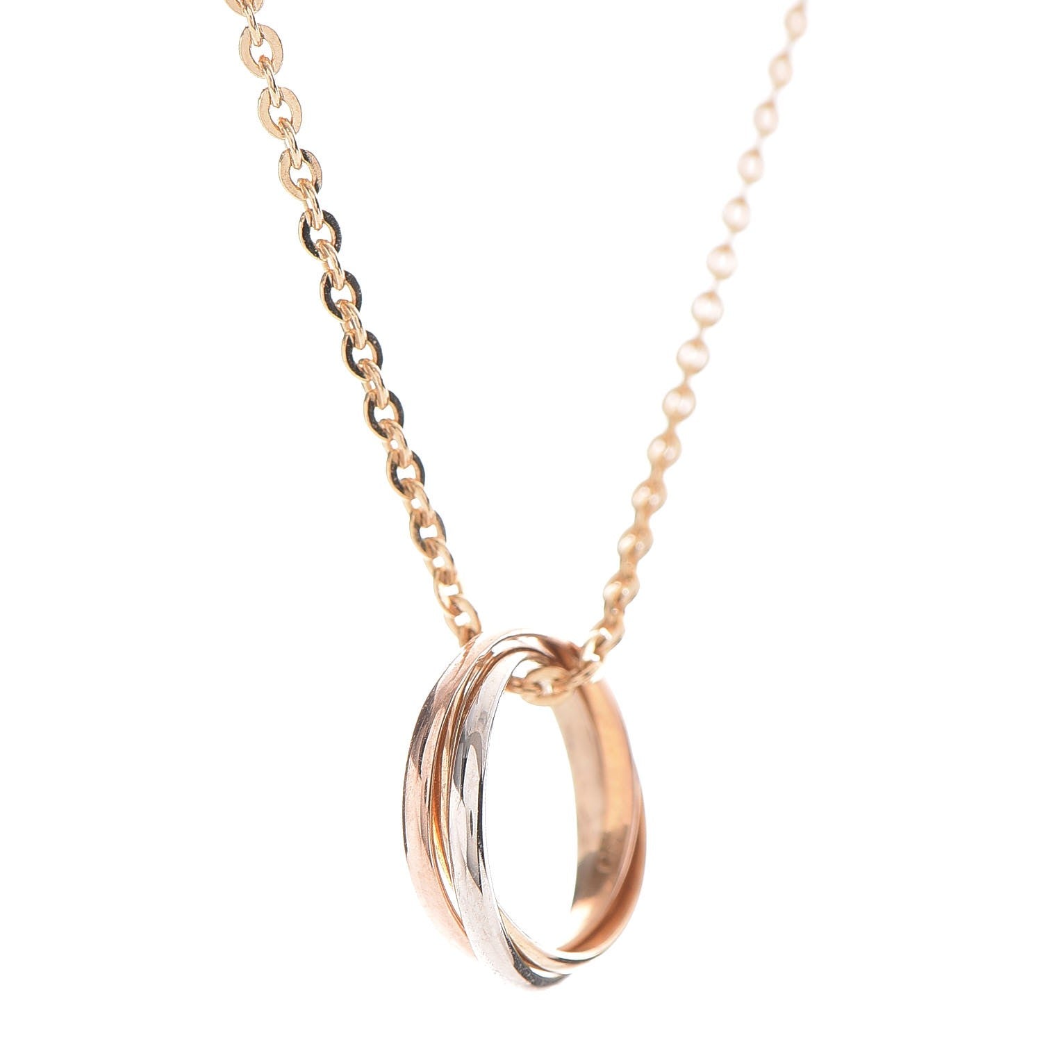 Cartier 18K Pink Yellow White Gold Trinity Pendant Necklace 1 of 7