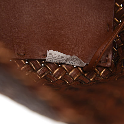 Bottega Veneta Metallic Intrecciato Nappa Medium Cabat Brown Gold 8 of 10