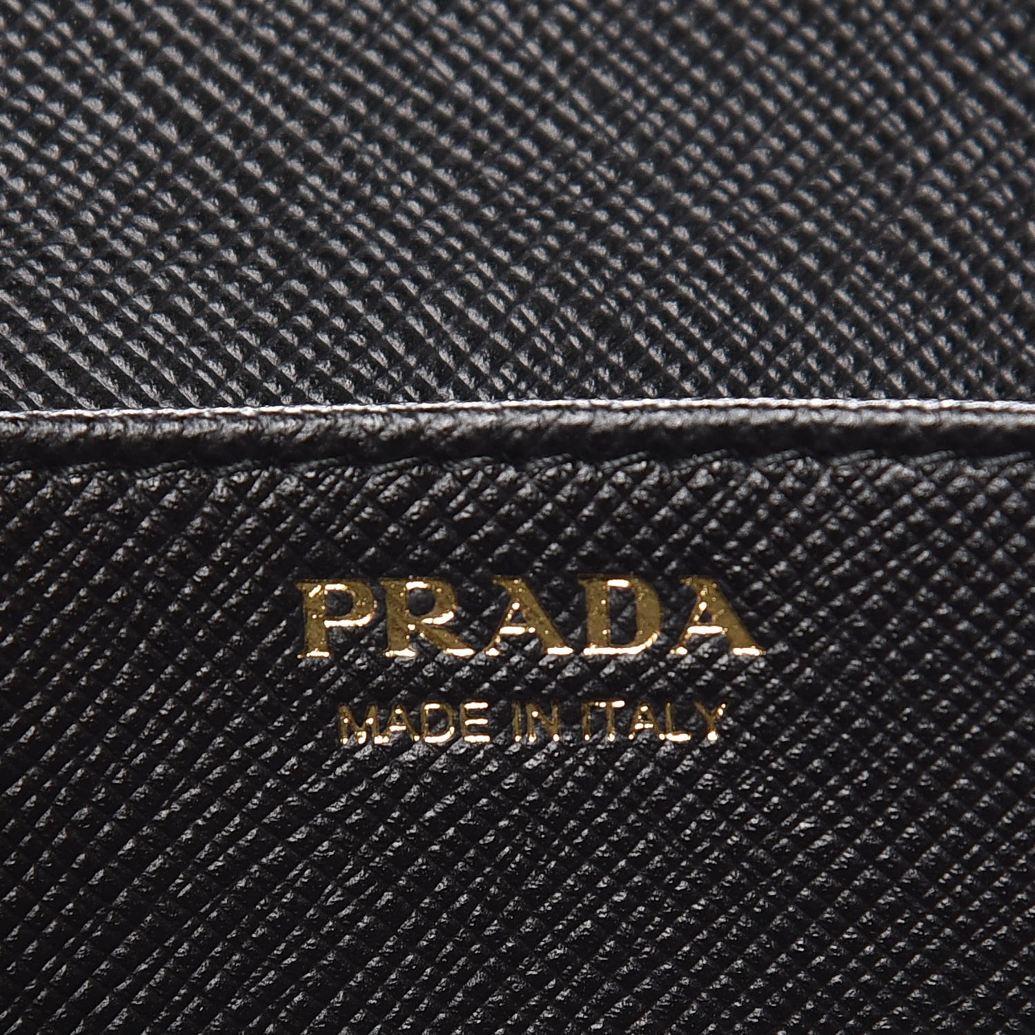Prada Saffiano Metal Oro Chain Wallet Black 6 of 8