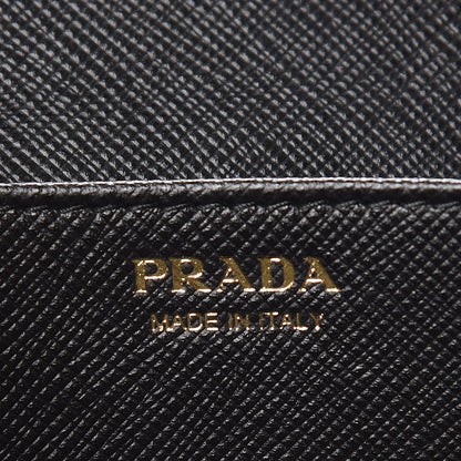 Prada Saffiano Metal Oro Chain Wallet Black 6 of 8