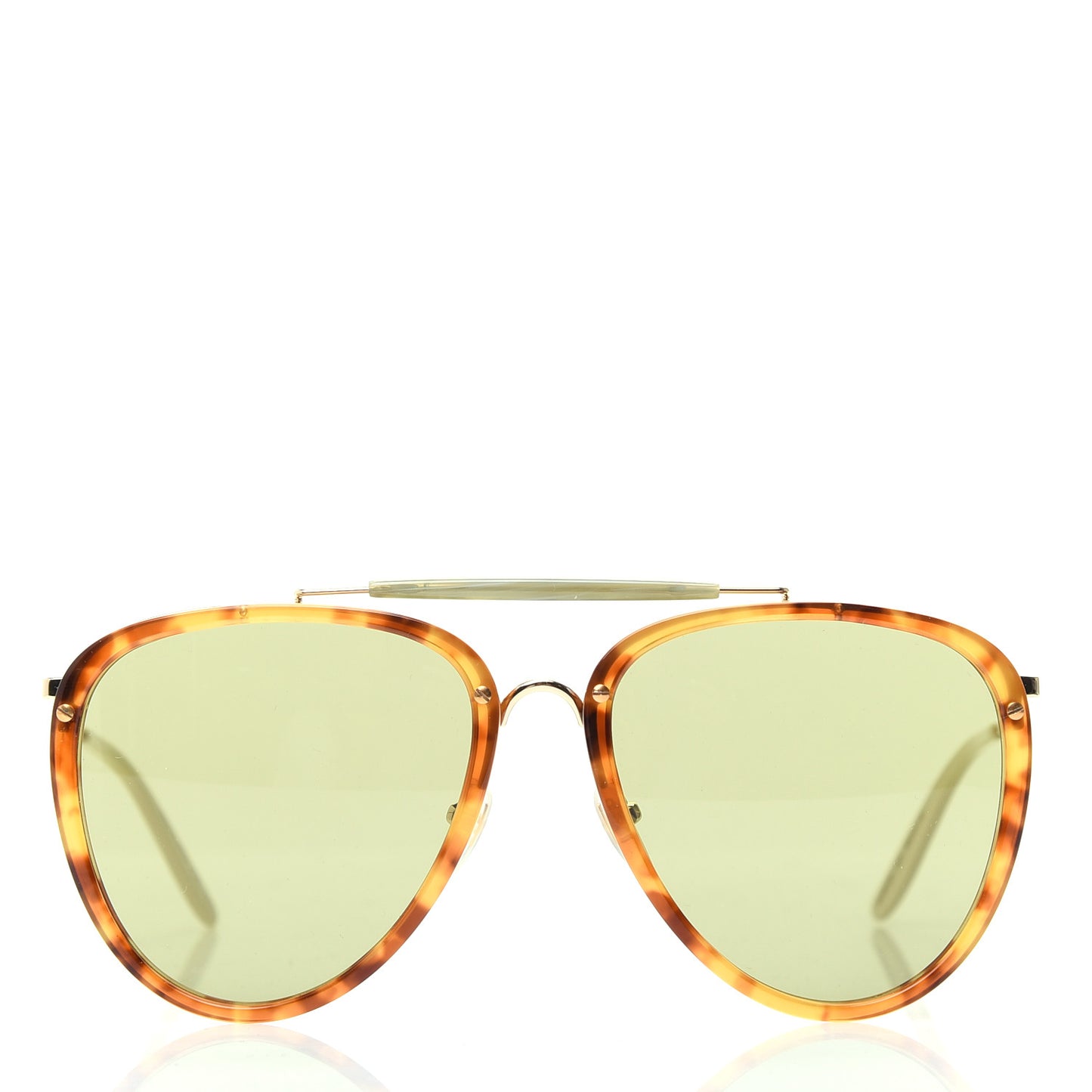 Aviator Sunglasses GG0672S Havana Gold Green