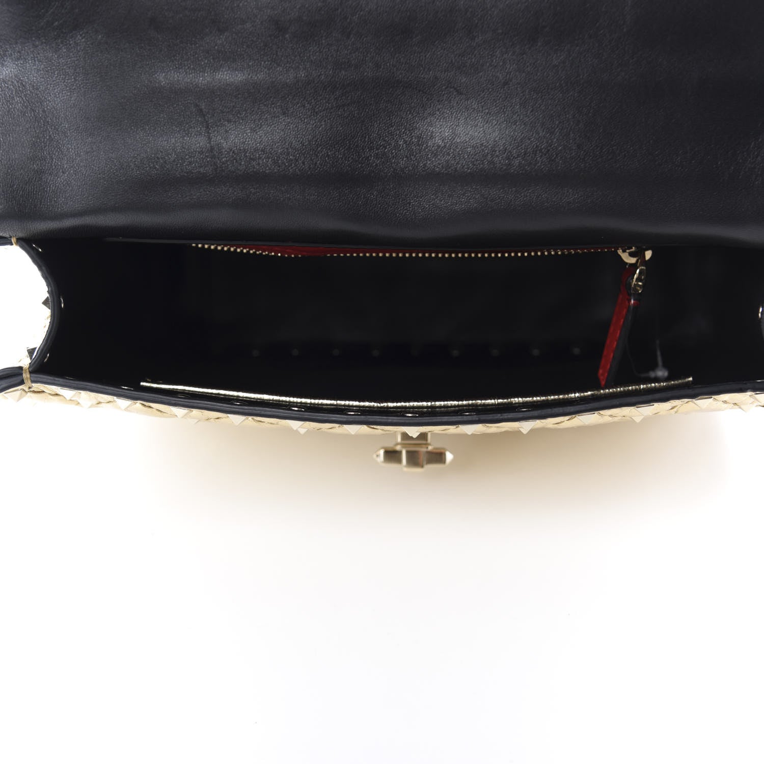 Valentino Garavani Metallic Wrinkled Lambskin Medium Rockstud Spike Shoulder Bag Mekong 5 of 9