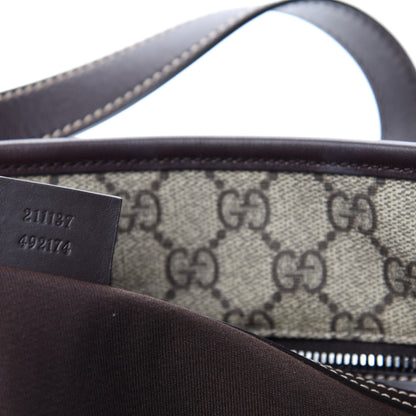 Gucci GG Supreme Monogram Medium Zippered Shopping Tote Dark Brown 10 of 11