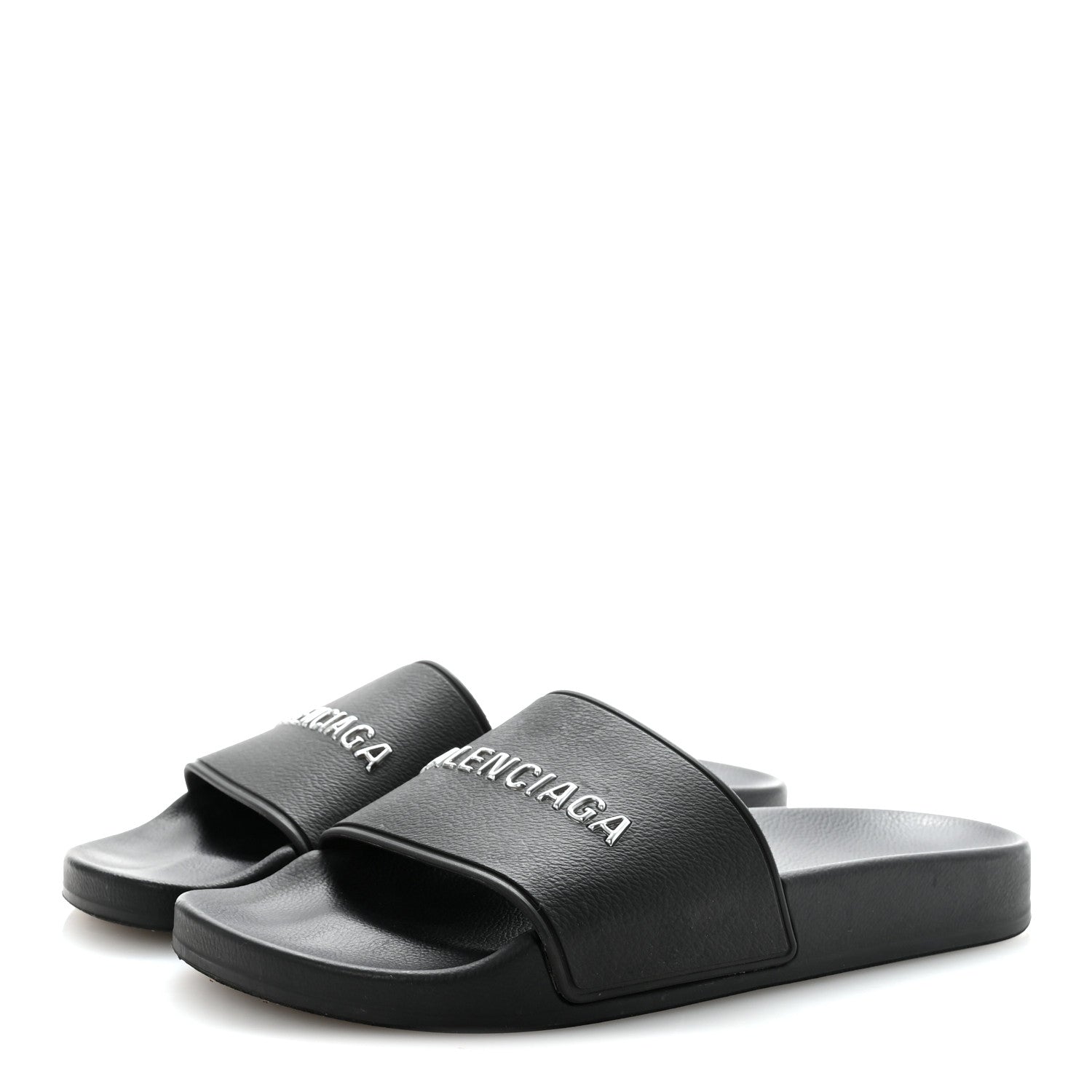 Balenciaga Rubber Logo Pool Slide Sandals 37 Black 7 of 16