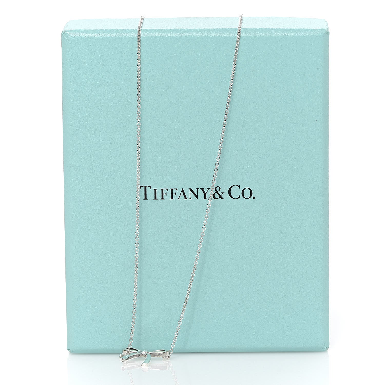 Tiffany Sterling Silver Small Bow Pendant Necklace 7 of 7