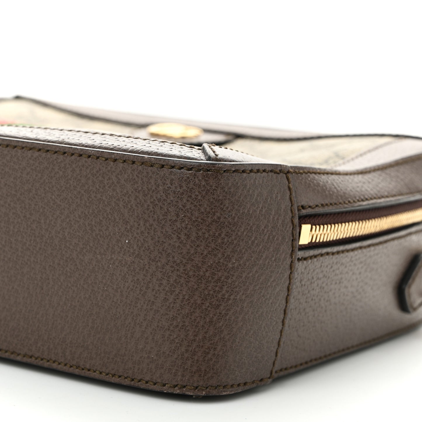 GG Supreme Monogram Web Small Ophidia Top Handle Shoulder Bag Brown