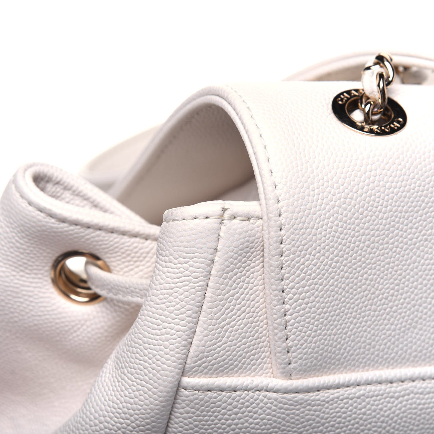 Caviar Quilted Business Affinity Backpack White