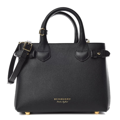 Burberry Grainy Calfskin House Check Small Banner Tote Black 1 of 12