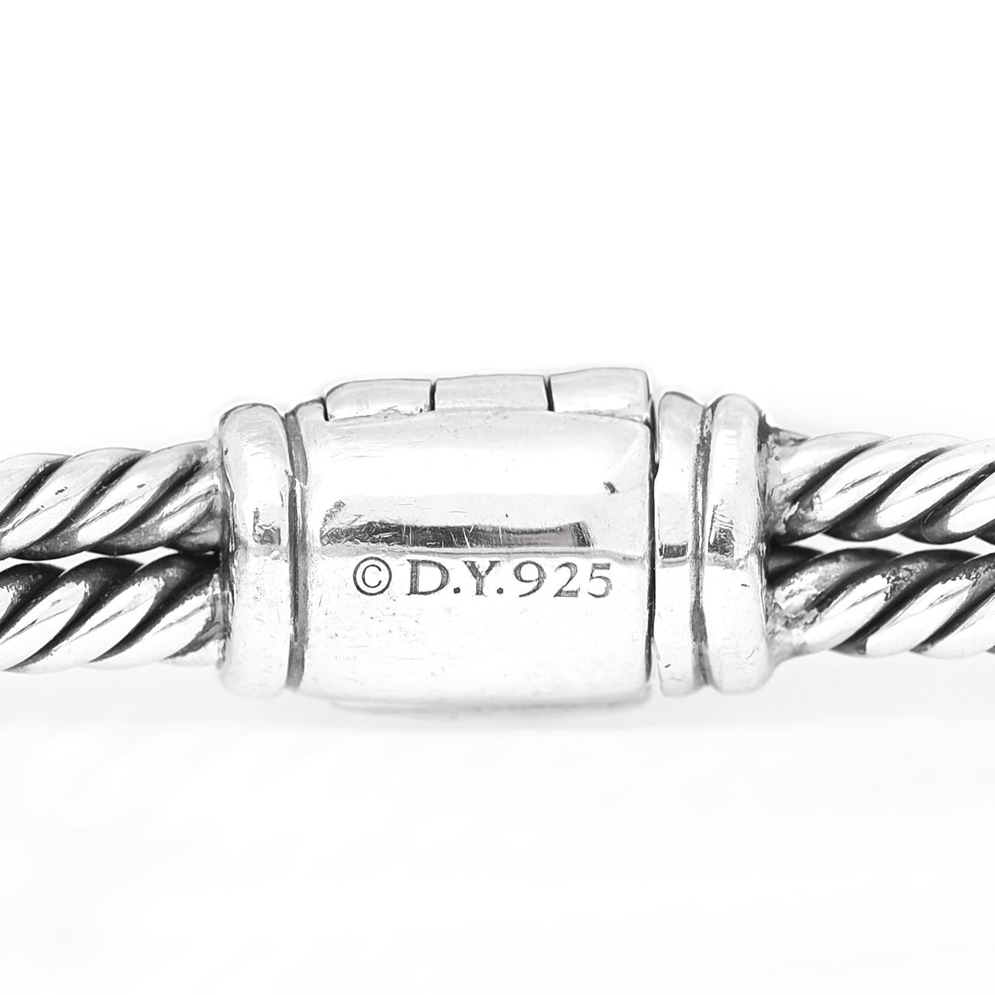 Sterling Silver Diamond 7mm Petite Pave Single Loop Labyrinth Bracelet