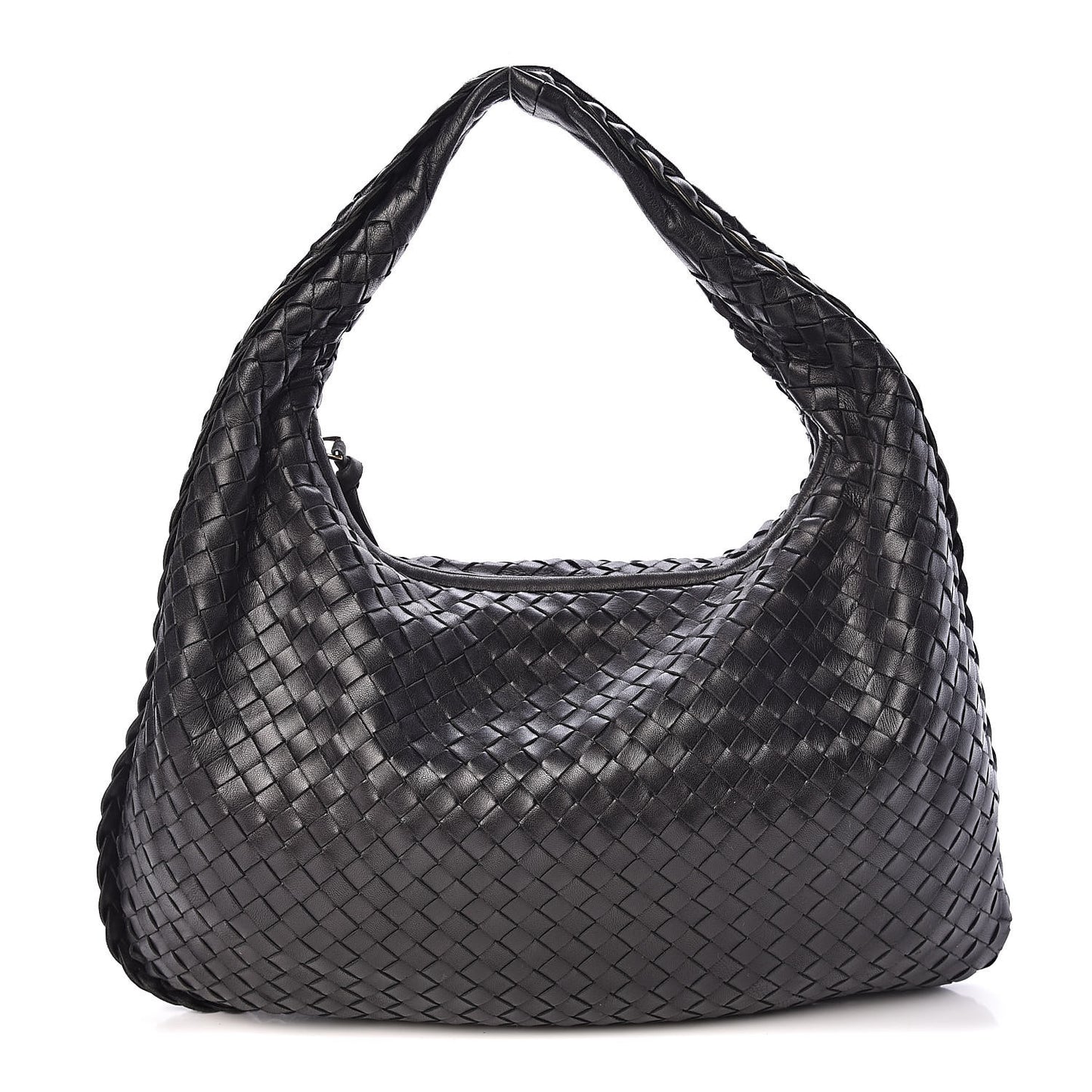Nappa Intrecciato Medium Veneta Hobo Black