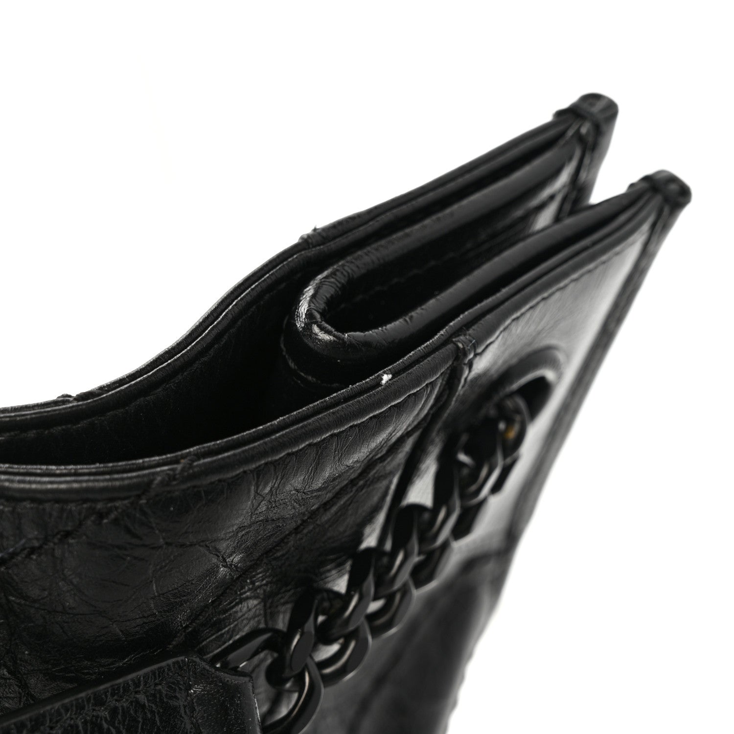 Saint Laurent Crinkled Calfskin Matelasse Monogram Large Niki Shopper Tote Black 11 of 12