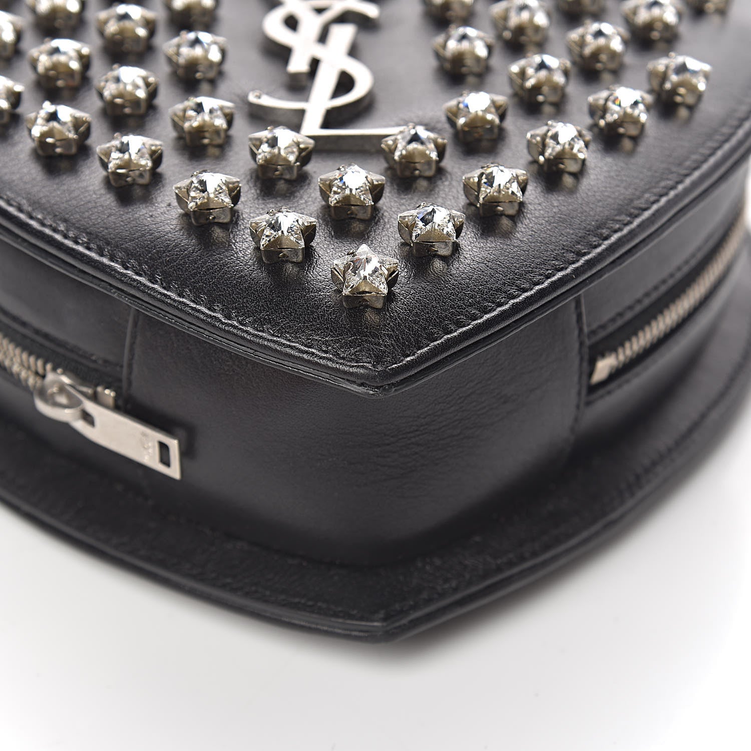 Saint Laurent Calfskin Star Studded Small Love Heart Chain Bag Black 12 of 12