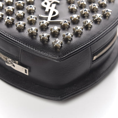 Saint Laurent Calfskin Star Studded Small Love Heart Chain Bag Black 12 of 12