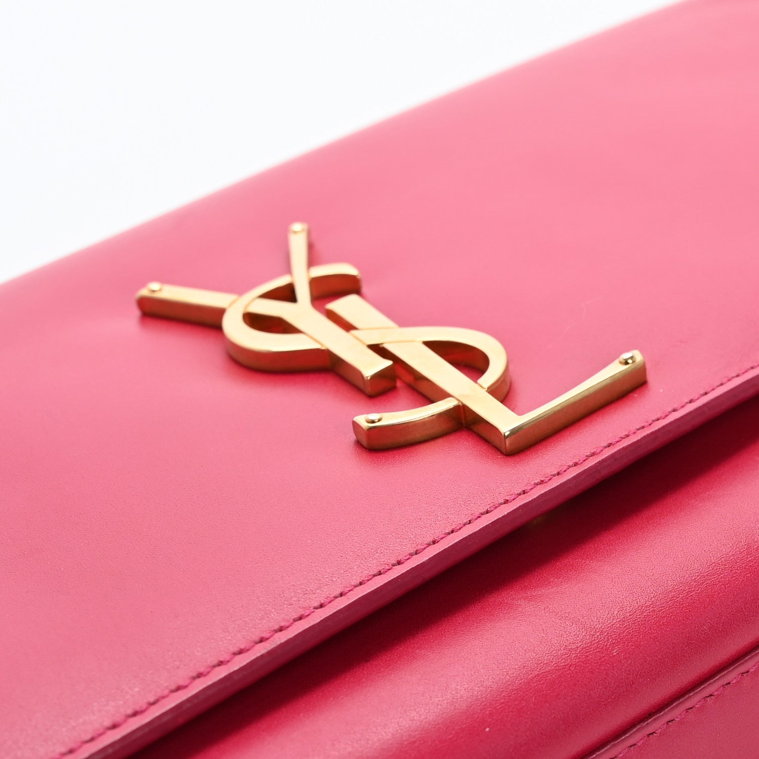 Saint Laurent Smooth Calfskin Classic Monogram Cassandre Clutch Lipstick Fuchsia 12 of 18