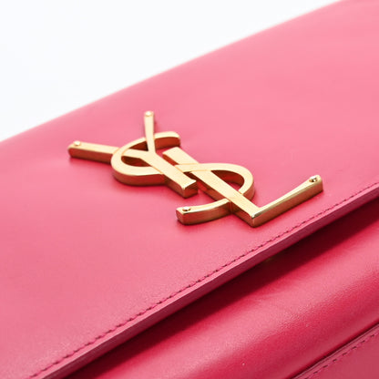 Saint Laurent Smooth Calfskin Classic Monogram Cassandre Clutch Lipstick Fuchsia 12 of 18