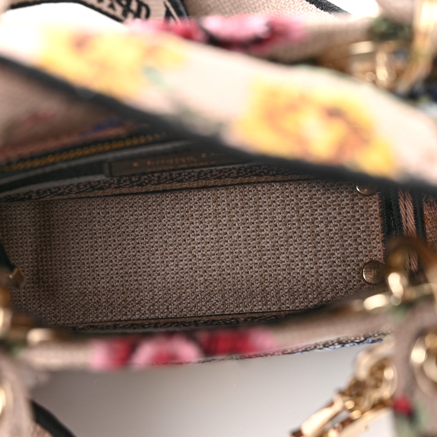 Christian Dior Canvas Petites Fleurs Embroidered Mini Lady D-Lite Rose Multicolor 5 of 11