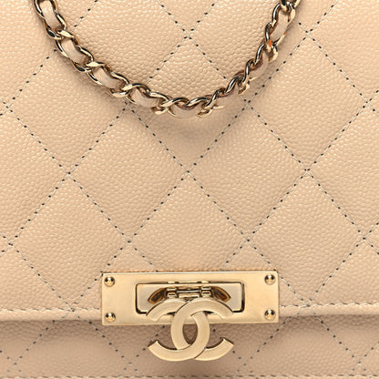 Chanel Caviar Quilted Golden Class Wallet On Chain WOC Light Beige 10 of 12