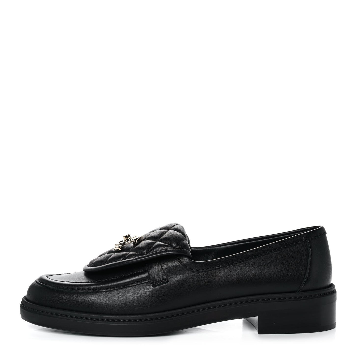 Lambskin Quilted CC Turnlock Loafers 38 Black