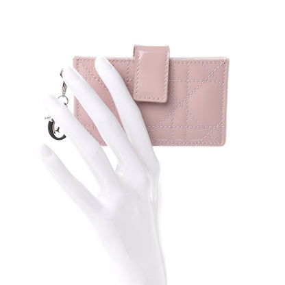 Christian Dior Patent Cannage Lady Dior 5-Gusset Card Holder Pink 2 of 7