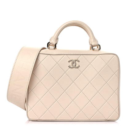 Chanel Calfskin Quilted Travel Kit Vanity Case Beige 1 of 15