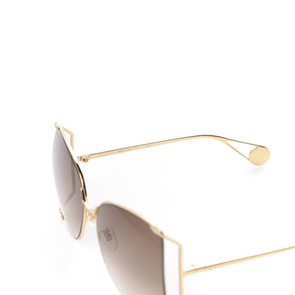 Gucci Oversized Round Sunglasses GG0252S Gold Brown 5 of 8