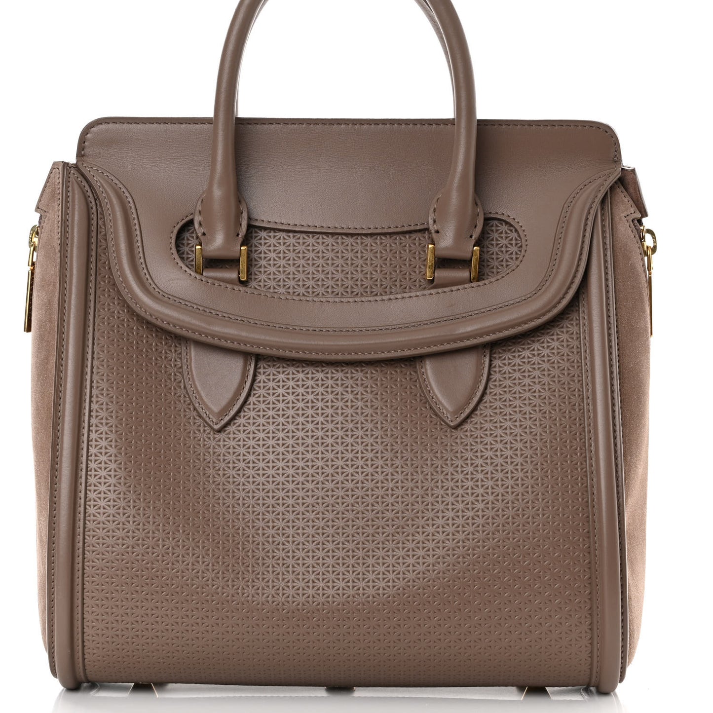 Calfskin Embossed Suede Large Heroine Tan