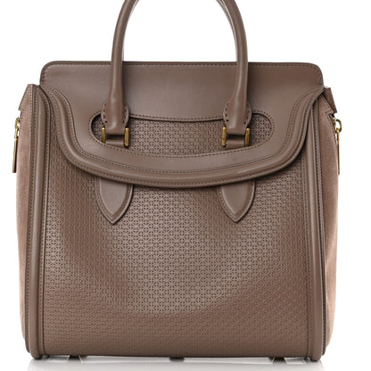 Alexander McQueen Calfskin Embossed Suede Large Heroine Tan 10 of 15