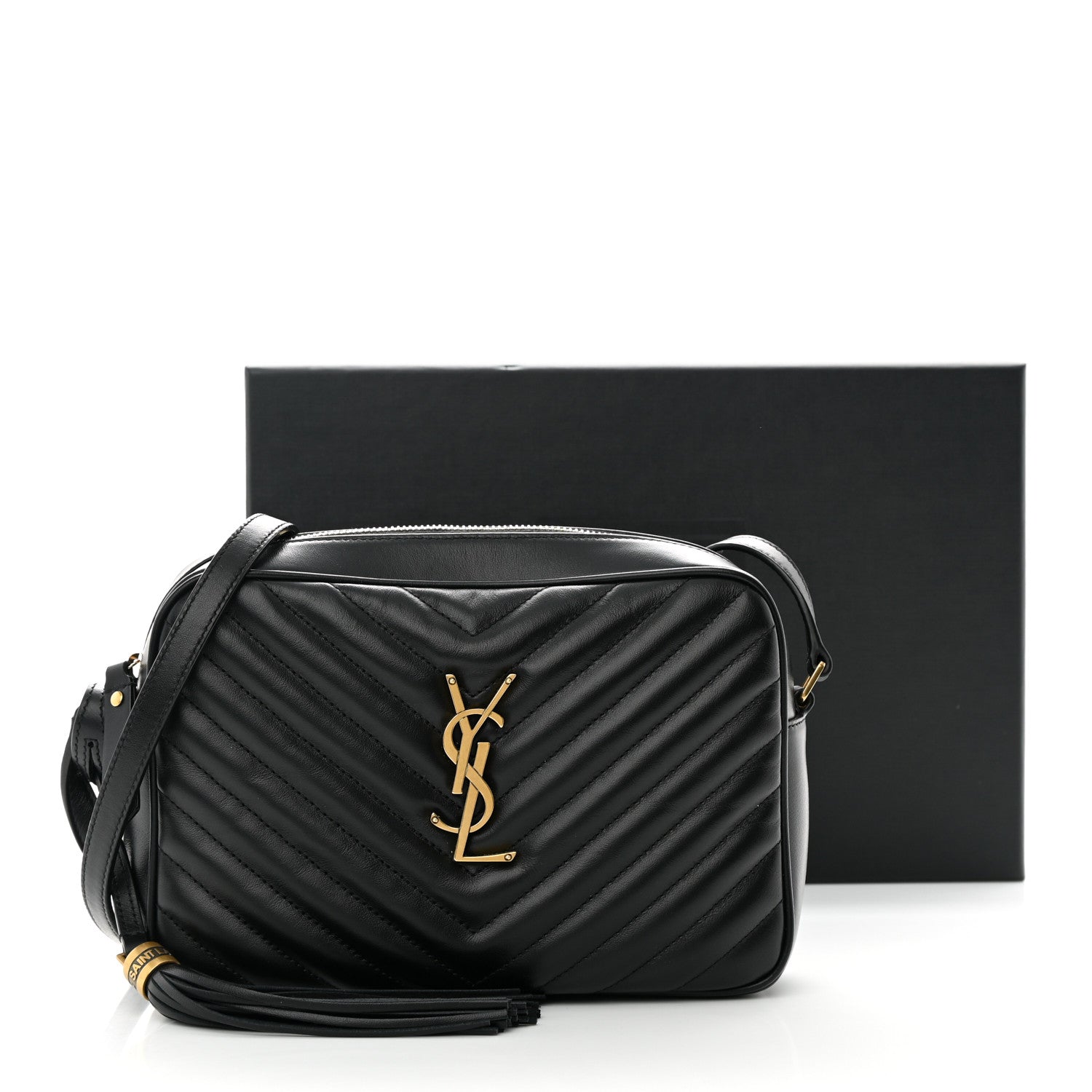 Saint Laurent Calfskin Matelasse Monogram Lou Camera Bag Black 11 of 11