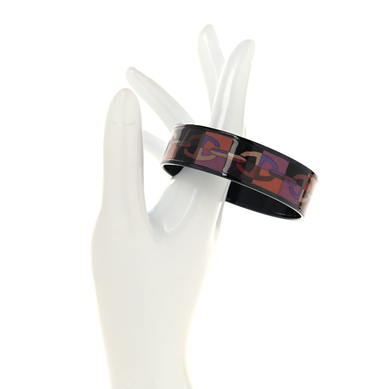 Hermes Enamel Printed Optique Chaine D'Ancre Wide Bracelet 65 2 of 5