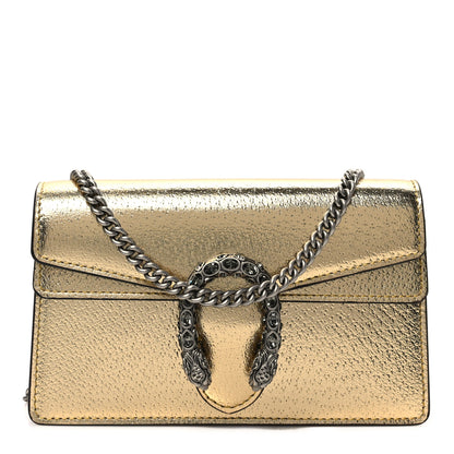 Gucci Metallic Calfskin Super Mini Dionysus Shoulder Bag Gold 1 of 7
