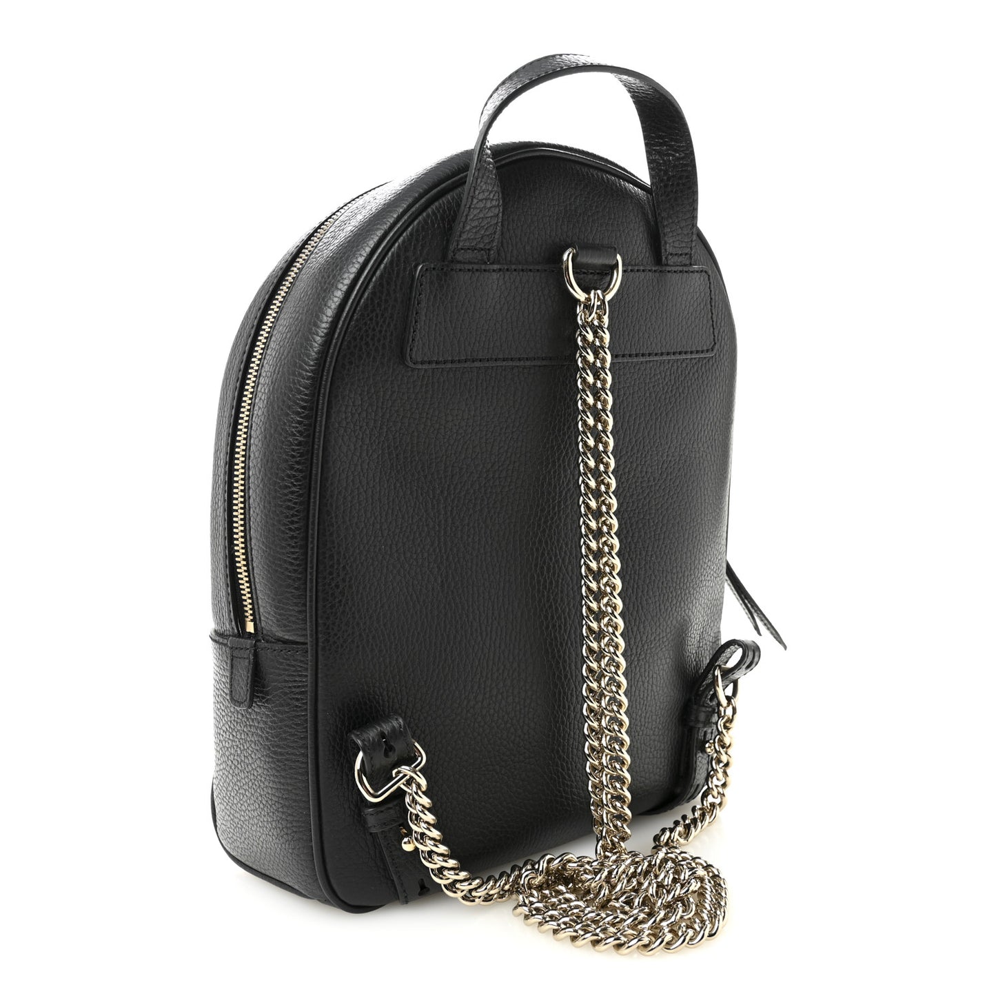 Pebbled Calfskin Soho Chain Backpack Black
