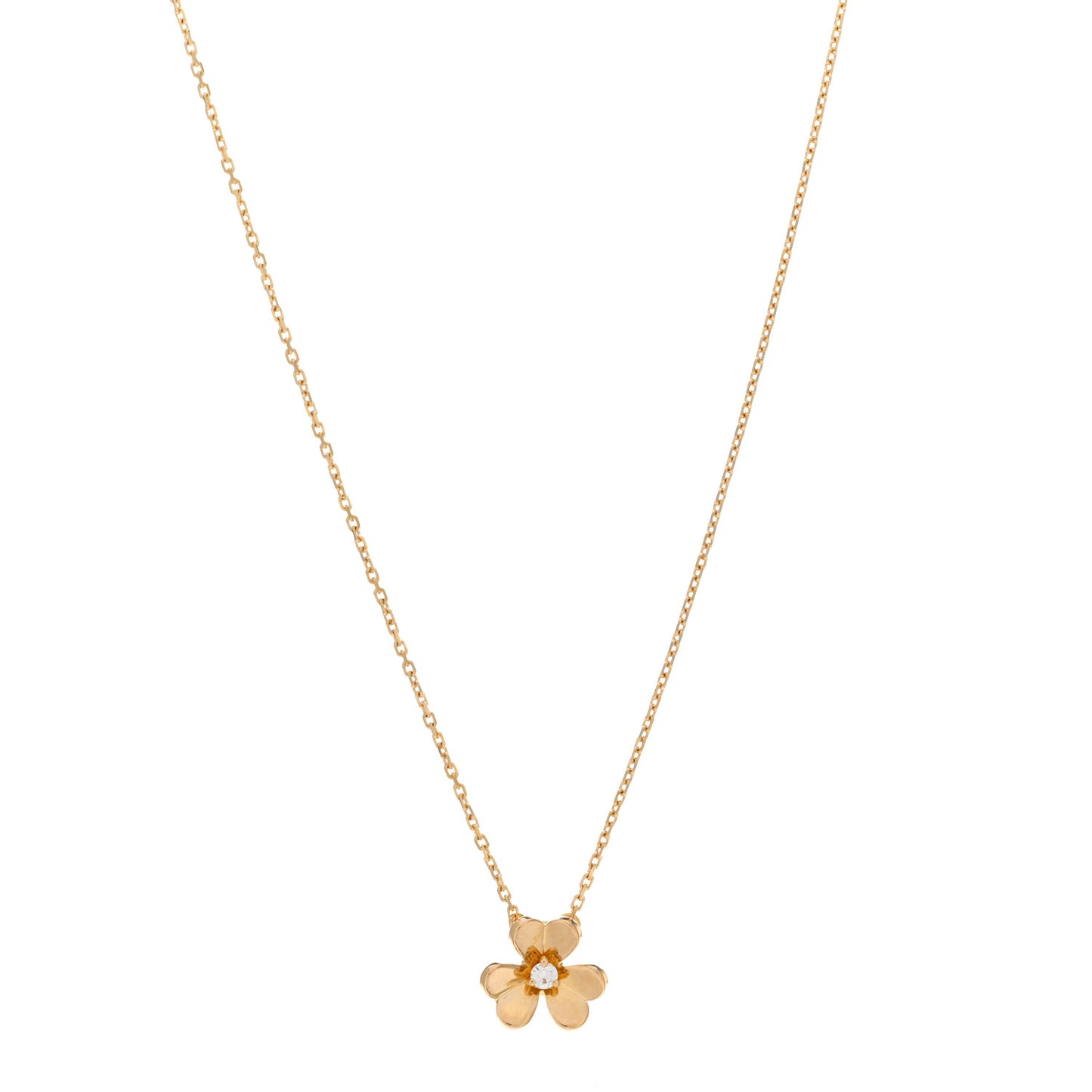 18K Yellow Gold Diamond Mini Frivole Pendant Necklace
