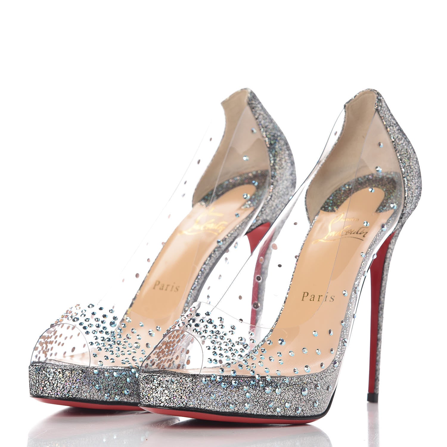 Christian Louboutin PVC Very Strass 120 Pumps 39 Version Silver 2 of 8