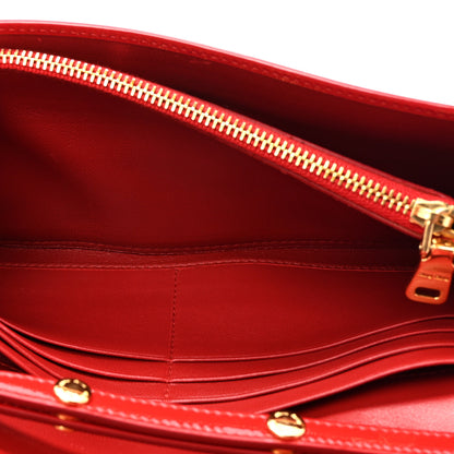 Miu Miu Vernice Madras Wallet On Chain Rosso 6 of 14