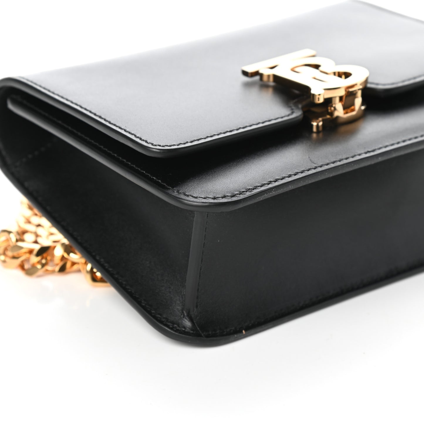 Calfskin TB Chain Belt Bag Black